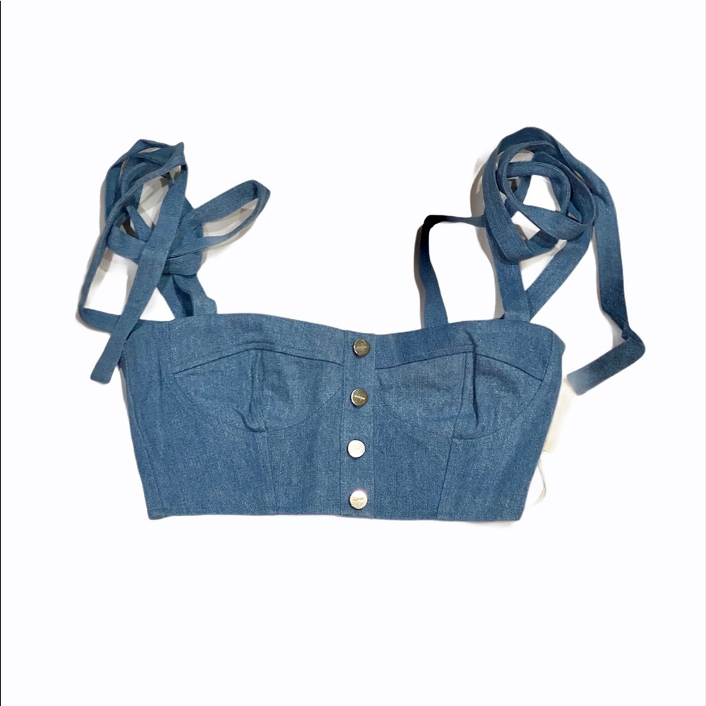 CAPULET Hayley Crop Top In Denim Small NWT New - Picture 3 of 4